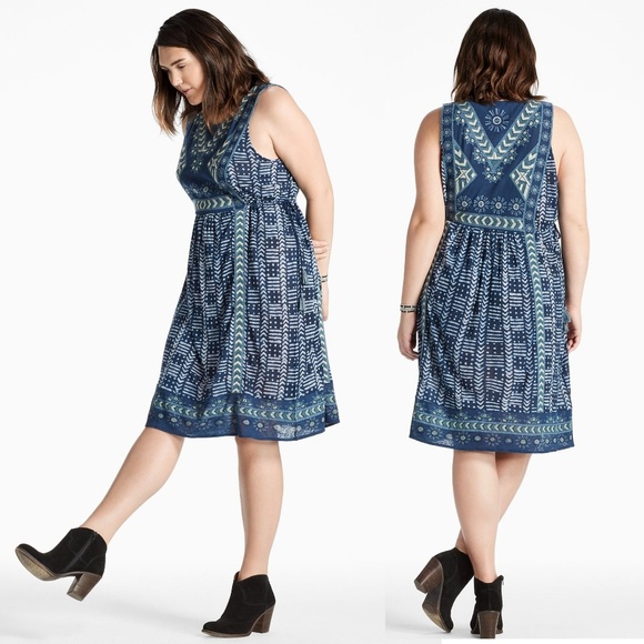 Lucky Brand Dresses & Skirts - LUCKY BRAND Embroidered Printed Linen Boho Dress